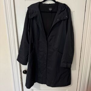 Eileen Fisher Black A-Line Trench Coat